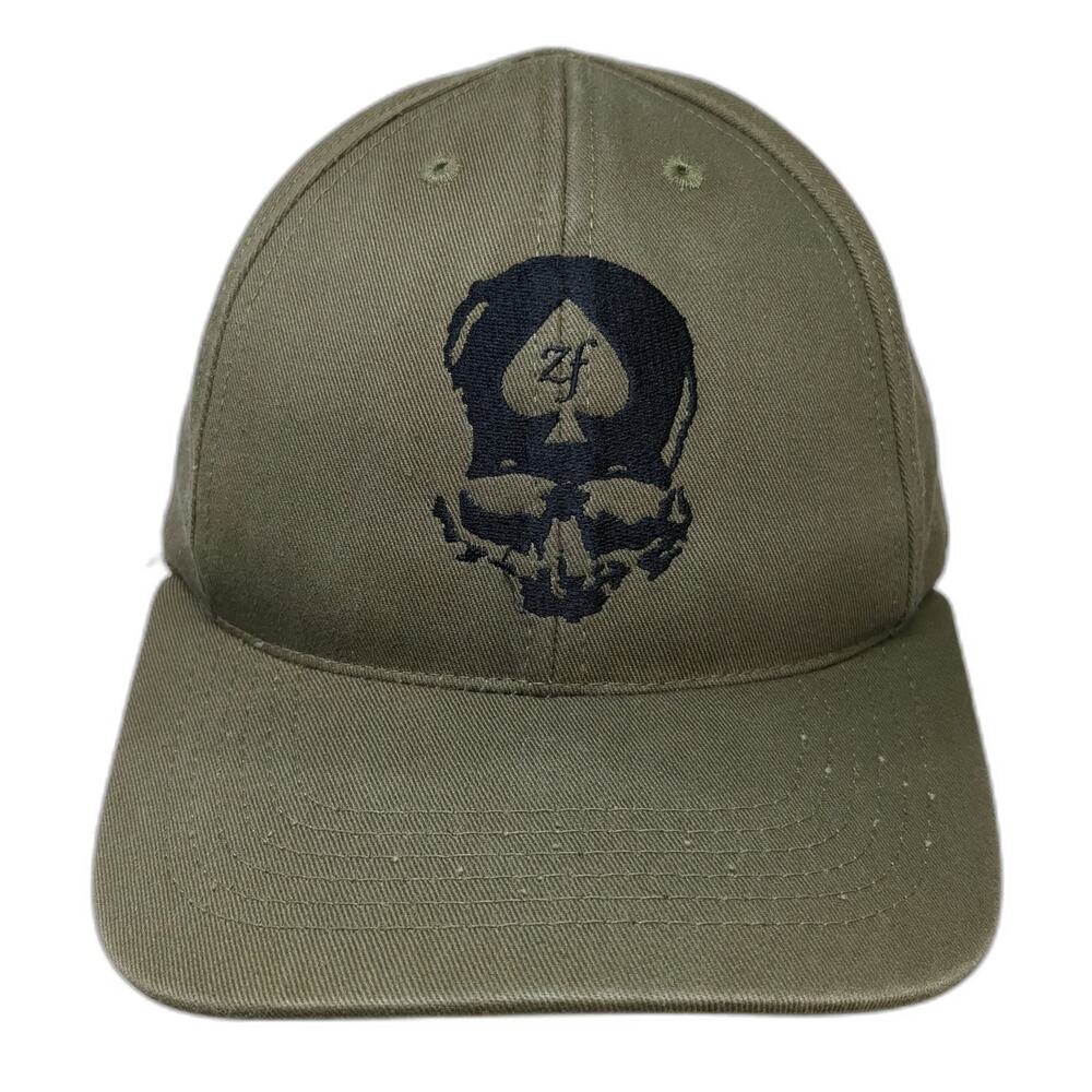 Zero Foxtrot Baseball Cap Green One Size Strapback USA Made Black Skull Ace Hat